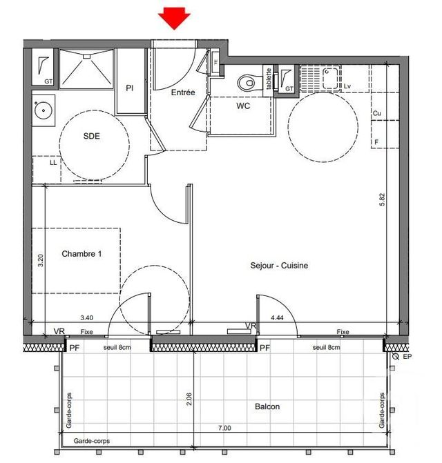 Appartement T2 à vendre - 2 pièces - 45.32 m2 - GRENOBLE - 38 - RHONE-ALPES - Century 21 Immobilier Du Palais